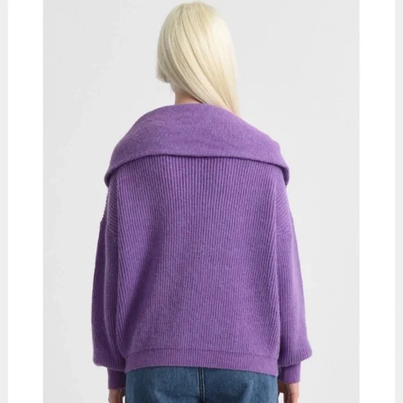 Lili Sidonio Zip Turtleneck Knit Purple Sweater Women’s Small - Picture 4 of 12